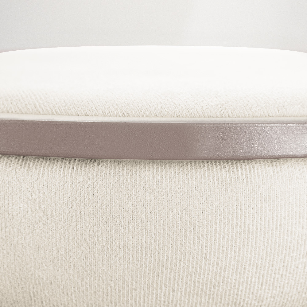 Puff Love Suede Bege Base Industrial Cobre - D'Rossi