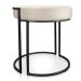 Puff Love Suede Bege Base Industrial Preto - D'Rossi
