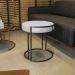 Puff Love Suede Cinza Base Industrial Preto - D'Rossi