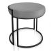 Puff Love Suede Grafite Base Industrial Preto - D'Rossi