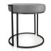 Puff Love Suede Grafite Base Industrial Preto - D'Rossi