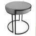 Puff Love Suede Grafite Base Industrial Preto - D'Rossi