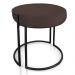 Puff Love Suede Marrom Base Industrial Preto - D'Rossi