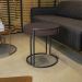 Puff Love Suede Marrom Base Industrial Preto - D'Rossi