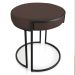 Puff Love Suede Marrom Base Industrial Preto - D'Rossi