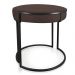 Puff Love Suede Marrom Base Industrial Preto - D'Rossi