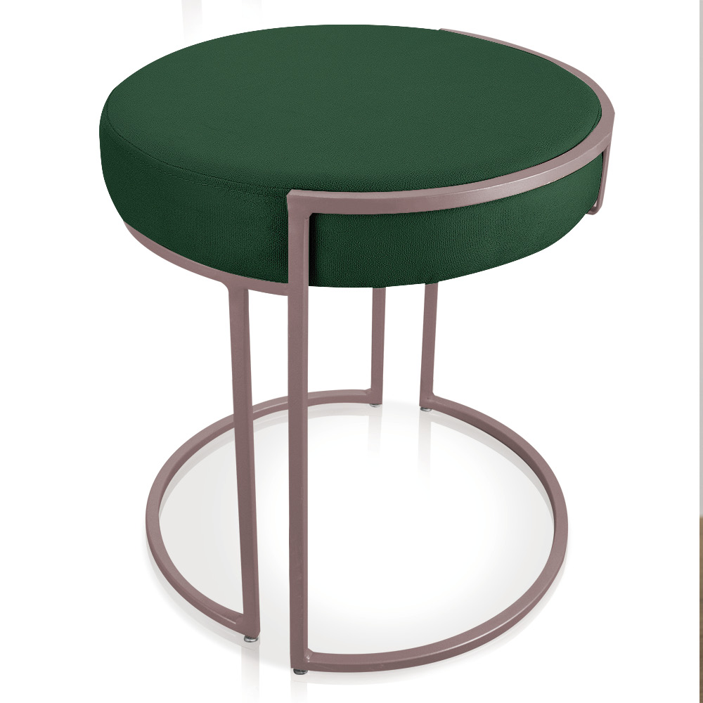 Puff Love Suede Verde Base Industrial Rosê - D'Rossi
