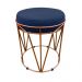 Puff Multiuso com Mesa Babu 2 em 1 Suede Azul Marinho Base Cobre - D'Rossi