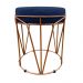 Puff Multiuso com Mesa Babu 2 em 1 Suede Azul Marinho Base Cobre - D'Rossi