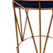 Puff Multiuso com Mesa Babu 2 em 1 Suede Azul Marinho Base Cobre - D'Rossi