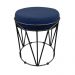 Puff Multiuso com Mesa Babu 2 em 1 Suede Azul Marinho Base Preto - D'Rossi