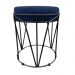 Puff Multiuso com Mesa Babu 2 em 1 Suede Azul Marinho Base Preto - D'Rossi