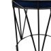 Puff Multiuso com Mesa Babu 2 em 1 Suede Azul Marinho Base Preto - D'Rossi