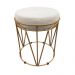 Puff Multiuso com Mesa Babu 2 em 1 Suede Base Dourado D'Rossi