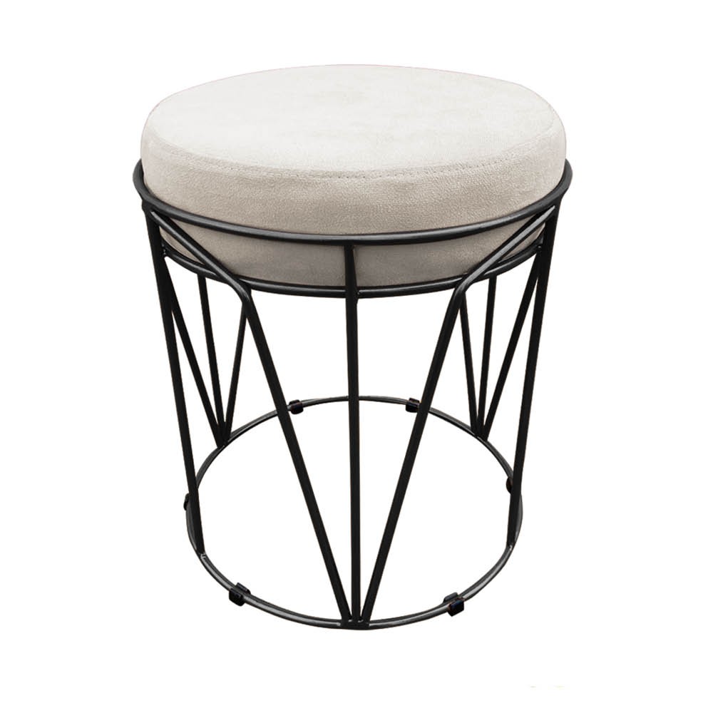 Puff Multiuso com Mesa Babu 2 em 1 Suede Base Preto D'Rossi