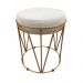 Puff Multiuso com Mesa Babu 2 em 1 Suede Bege Base Dourado - D'Rossi