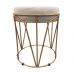 Puff Multiuso com Mesa Babu 2 em 1 Suede Bege Base Dourado - D'Rossi