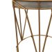 Puff Multiuso com Mesa Babu 2 em 1 Suede Bege Base Dourado - D'Rossi