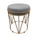 Puff Multiuso com Mesa Babu 2 em 1 Suede Grafite Base Dourado - D'Rossi