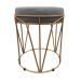 Puff Multiuso com Mesa Babu 2 em 1 Suede Grafite Base Dourado - D'Rossi