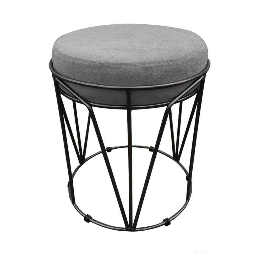 Puff Multiuso com Mesa Babu 2 em 1 Suede Grafite Base Preto - D'Rossi