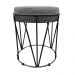 Puff Multiuso com Mesa Babu 2 em 1 Suede Grafite Base Preto - D'Rossi