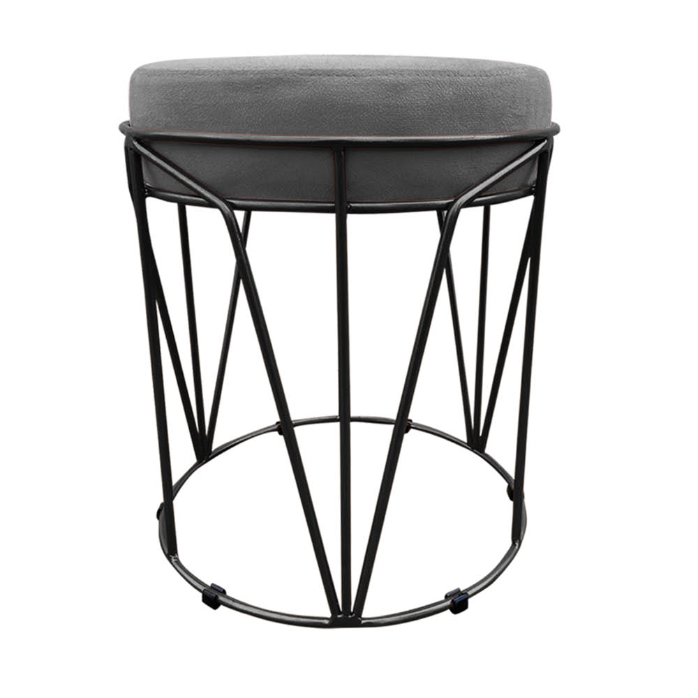 Puff Multiuso com Mesa Babu 2 em 1 Suede Grafite Base Preto - D'Rossi