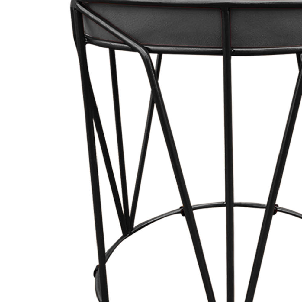 Puff Multiuso com Mesa Babu 2 em 1 Suede Grafite Base Preto - D'Rossi