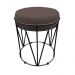 Puff Multiuso com Mesa Babu 2 em 1 Suede Marrom Base Preto - D'Rossi