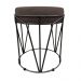 Puff Multiuso com Mesa Babu 2 em 1 Suede Marrom Base Preto - D'Rossi