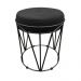 Puff Multiuso com Mesa Babu 2 em 1 Suede Preto Base Preto - D'Rossi
