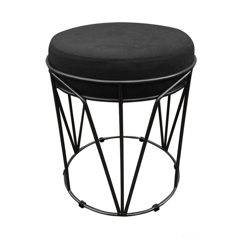 Puff Multiuso com Mesa Babu 2 em 1 Suede Preto Base Preto - D'Rossi