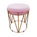 Puff Multiuso com Mesa Babu 2 em 1 Suede Rosa Bebê Base Cobre - D'Rossi