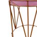 Puff Multiuso com Mesa Babu 2 em 1 Suede Rosa Bebê Base Cobre - D'Rossi