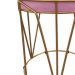 Puff Multiuso com Mesa Babu 2 em 1 Suede Rosa Bebê Base Dourado - D'Rossi