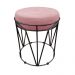 Puff Multiuso com Mesa Babu 2 em 1 Suede Rose Base Preto - D'Rossi