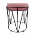 Puff Multiuso com Mesa Babu 2 em 1 Suede Rose Base Preto - D'Rossi