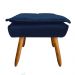 Puff Opala Suede Azul Marinho Pés Palito Castanho D'Rossi
