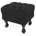 Puff Retrô Luis XV Capitonê Suede Preto - D'Rossi