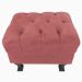 Puff Retrô Luis XV Capitonê Suede Rose - D'Rossi