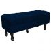 Puff Retro Luis Xv Capitonê 1 Metro Suede Azul Marinho - D'Rossi