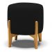Puff Stella Linho Preto A79 Base Madeira Castanho - D'Rossi