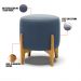 Puff Stella Suede Azul Marinho Base Madeira Castanho - D'Rossi