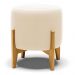 Puff Stella Suede Base Madeira Castanho - D'Rossi