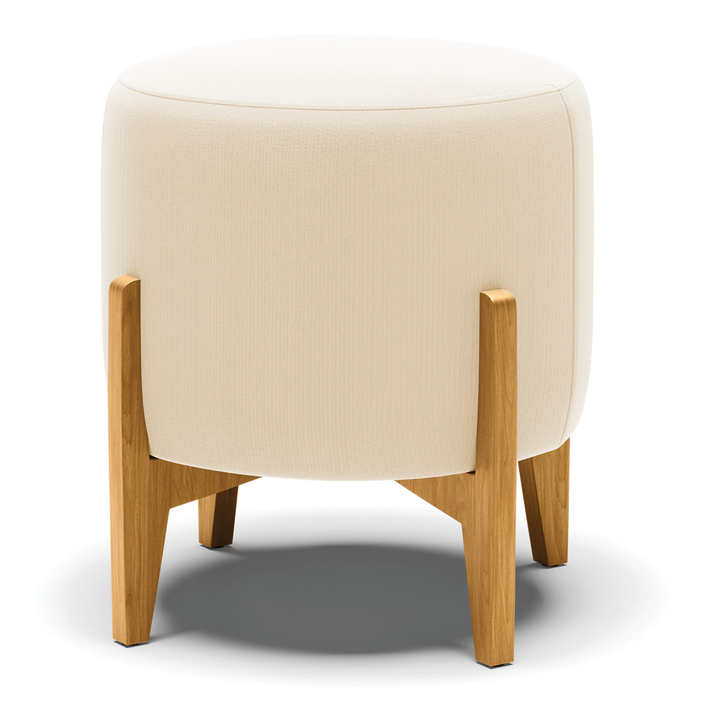 Puff Stella Suede Base Madeira Castanho - D'Rossi