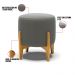 Puff Stella Suede Grafite Base Madeira Castanho - D'Rossi