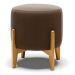 Puff Stella Suede Marrom Base Madeira Castanho - D'Rossi