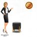 Puff Stella Suede Preto Base Madeira Castanho - D'Rossi