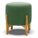 Puff Stella Suede Verde Base Madeira Castanho - D'Rossi