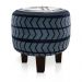 Puffinho Infantil Redondo Estampado Suede Pneu Carro Pés Chanfrado Tabaco D03 - D'Rossi